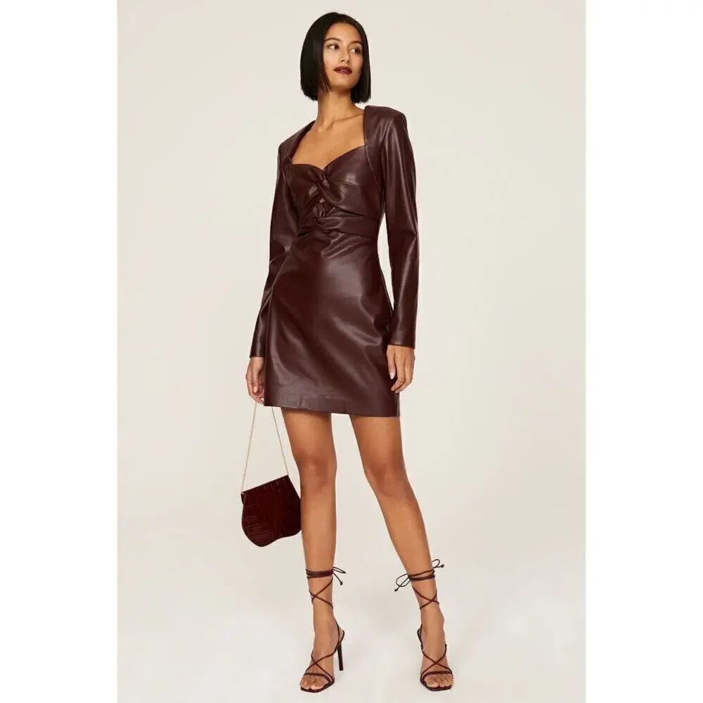 One33 Social Faux Leather Twist Dress